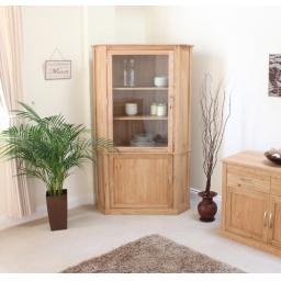 Mobel Oak Large Corner Display Cabinet