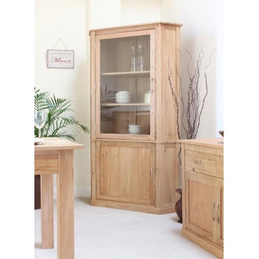 Mobel Oak Large Corner Display Cabinet